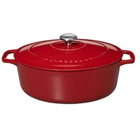 Chasseur - Cocotte ovale 33 cm chasseur rouge uni interieur sable