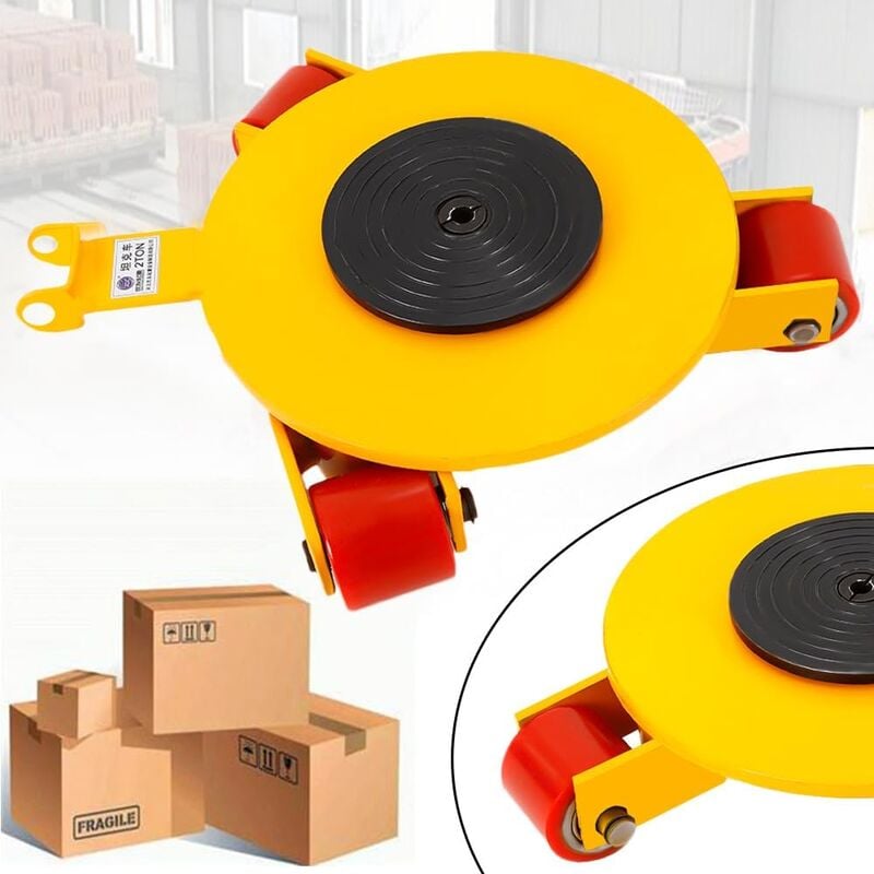 Châssis de transport 2T Roues universelles Roues 360° Roues blindées jaunes Roues de transport Roues lourdes Roues 4400 lbs
