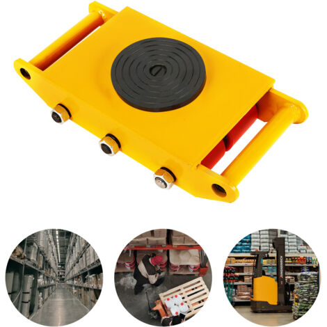 Châssis de transport 8T - Roulettes de transport industrielles - Roulettes blindées avec capuchon rotatif à 360° - Pour la manipulation de meubles et d'objets lourds (8T, jaune)