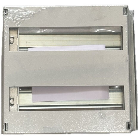 Chassis modulaire rail DIN + platron 2 rangées de 12 modules (24M) entraxe pour équiper coffret 400x300mm GISSEY
