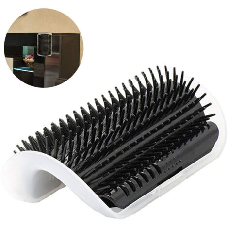 Chat Auto Toilettage Brosse Wedge Massage Peigne Jouets pour Chats - Noir