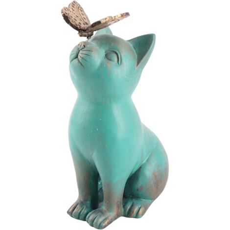 Chat avec Ornement Papillon, Statue de Chat en Résine, Style