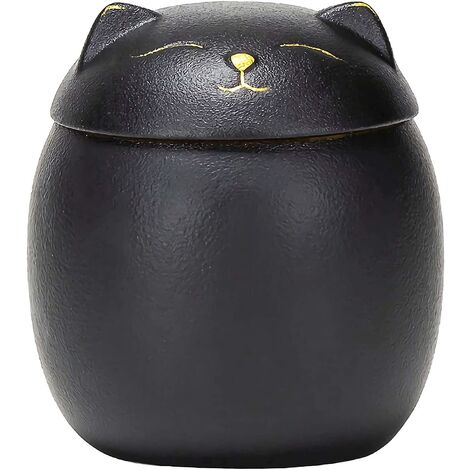Chat cendré urne souvenir urnes pour animaux de compagnie chats chat noir urne 3 x 3 (noir) - THSINDE
