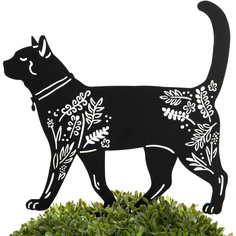 Chat décoratif en métal sur pic 1 chat