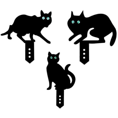 Chat de jardin en acrylique, piquets décoratifs pour pelouse, panneaux extérieurs pour maison et jardin, décoration de cour arrière en forme de chat, accessoire gazon 3DEF.