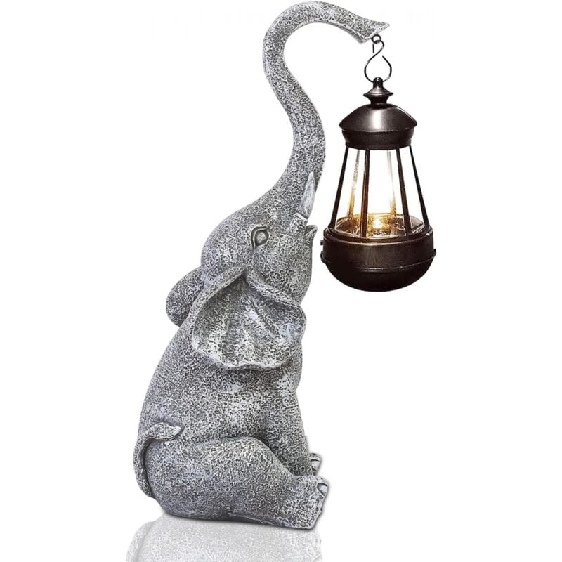 Chat Decoration Statue Jardin Exterieur avec Lampe Solaire Figurine - Salon Chaton Décoration Cadeau pour Femme Homme Maman Anniversaire Decor