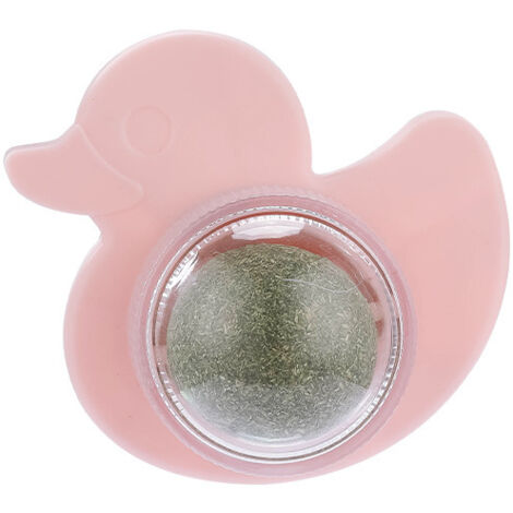Chat jouet balle cataire balle teasing chat balle rotative balle molaire bâton dent nettoyage balle teasing chat jouet balle interactive , Rose, canard