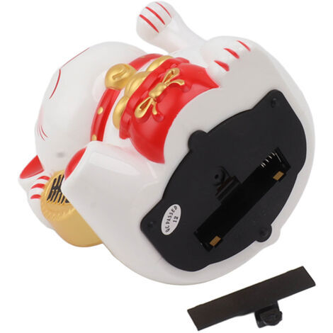 Chat porte-bonheur Maneki Neko de 14 cm (5,5 pouces) à bras agité, figurine électrique porte-bonheur, statue de chat Maneki Neko, chat Feng Shui pour la décoration de la maison ou de la voiture