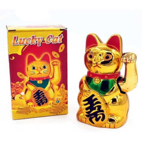 Chat porte-bonheur pour chat en forme de chaton, décoration de maison animée avec bras qui bouge, alimenté par batterie, amulette porte-bonheur féline.