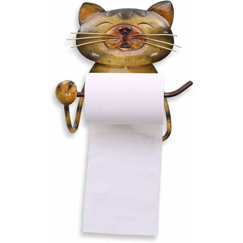 Chat Porte-Papier Toilette en Fer pour Salle de Bain Support pour Rouleau de Papier Mural Fei Yu