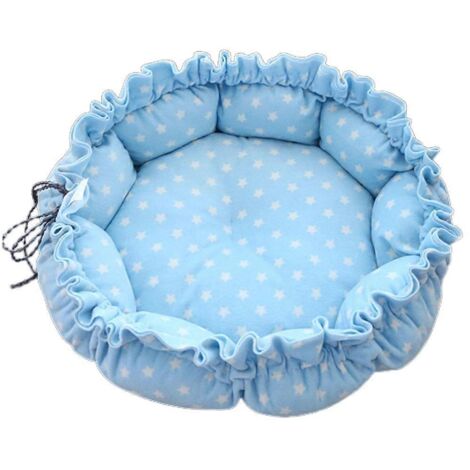 Chat rond pour chat avec cordon de serrage, panier chaud d'hiver pour chat et petit chien, tapis confortable pour niche taille S.