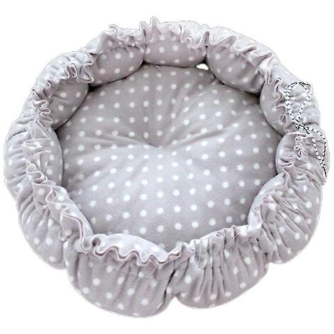 Chat rond pour chat en velours, panier à cordon pour chiot, coussin d'hiver chaud taille XL, lit pour chat et petit chien, design ajustable.