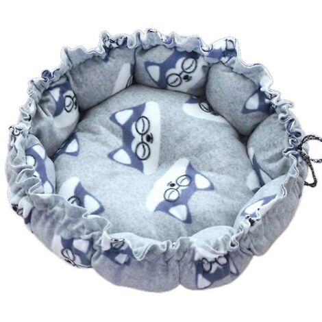 Chat rond pour chat, tapis à cordon pour chiot, coussin d'hiver chaud pour chat, taille S-6, lit confortable et douillet.