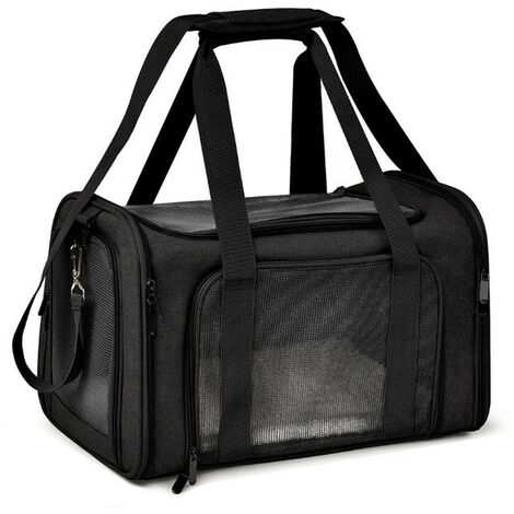 Chat sac chien sac à main sortir portable respirant sac voyage voiture pliable sac à dos sac pour animaux de compagnie noir