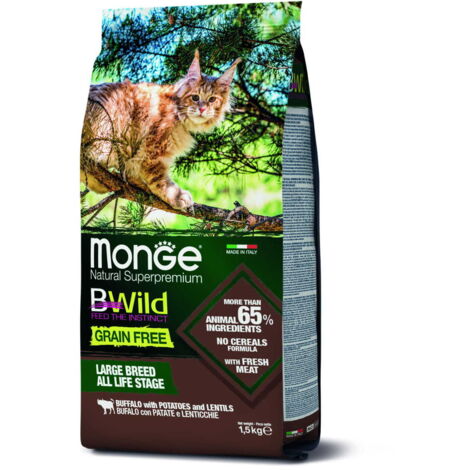 Chat sauvage adulte Monge B, grand buffle, 1,5 kg