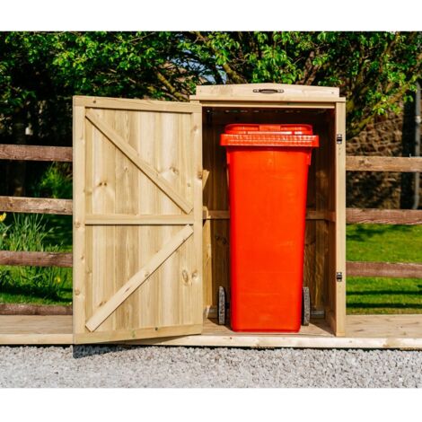 Chatburn Single Wheelie Bin Store - Timber - L80.4 x W74.5 x H120 cm - Fits 1 x 180L or 1 x 240L Wheelie Bins