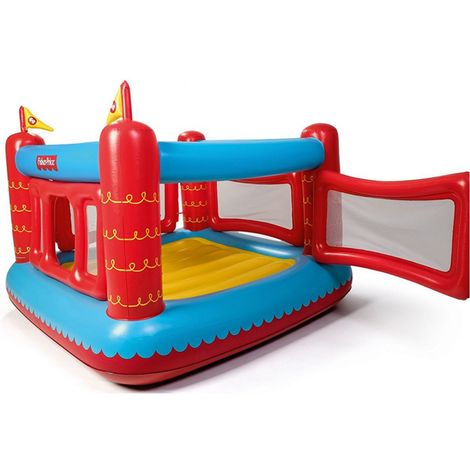 Château gonflable aire de jeu FISCHER PRICE dès 3 ans, ultra résistant avec portes latérales amovibles.