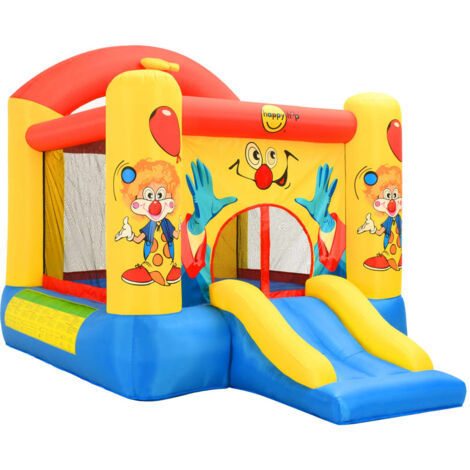 Château gonflable avec toboggan 330x230x230 cm PVC Happy Hop - Multicolore