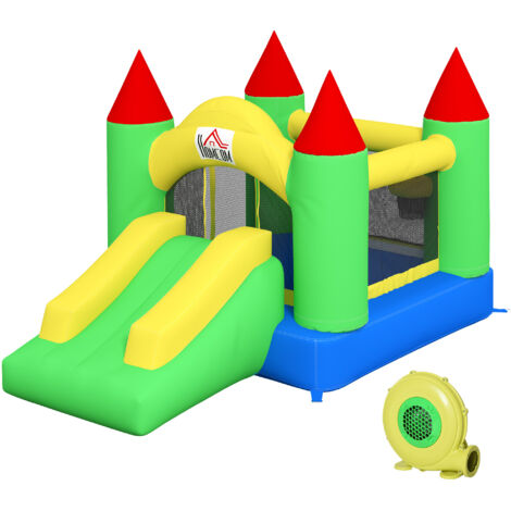 Château gonflable avec toboggan et filet de sécurité, jusqu'à 100 kg, 3-10 ans, 300x180x160 cm