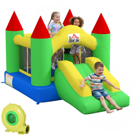 Château gonflable avec toboggan et filet de sécurité, jusqu'à 100 kg, 3-10 ans, 300x180x160 cm