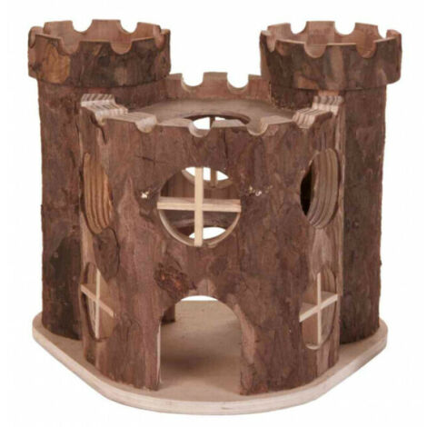 Château matti, hamster, en bois d'écorce - 17 × 15 × 12 cm