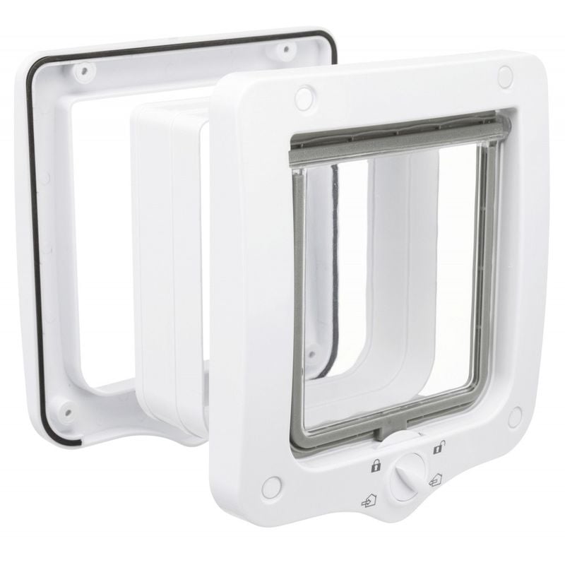 Chatière 4 positions avec tunnel 20 × 22 cm ext grise ou blanche pour