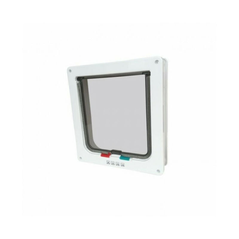 Chatière 4 positions avec tunnel 23,5 cm x 25,2 cm Doras Blanche - M-pets