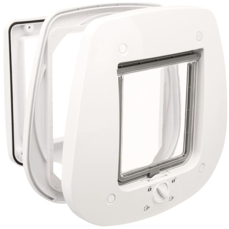 Trixie - Chatière 4 positions pour portes en verre 27 x 27 cm Blanc