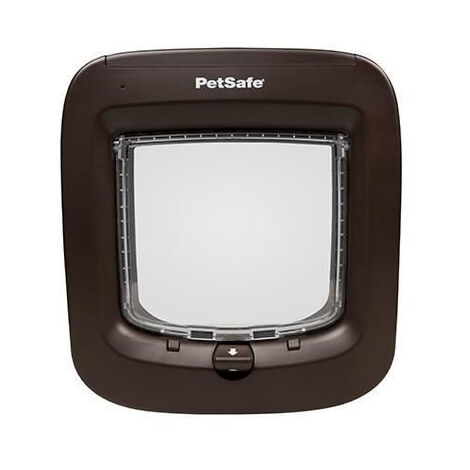 Chatière à puce électronique 22 x 23.9 cm – Couleur brun – Accès sécurisé pour animaux – Installation facile en intérieur et extérieur – Petsafe