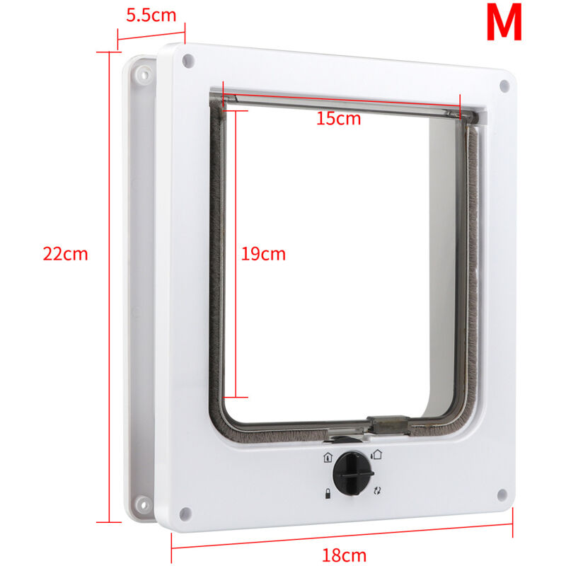 Ugreat - Chatière étanche avec serrure rotative à 4 voies pour chat, petit chien, facile à installer et à utiliser, version améliorée