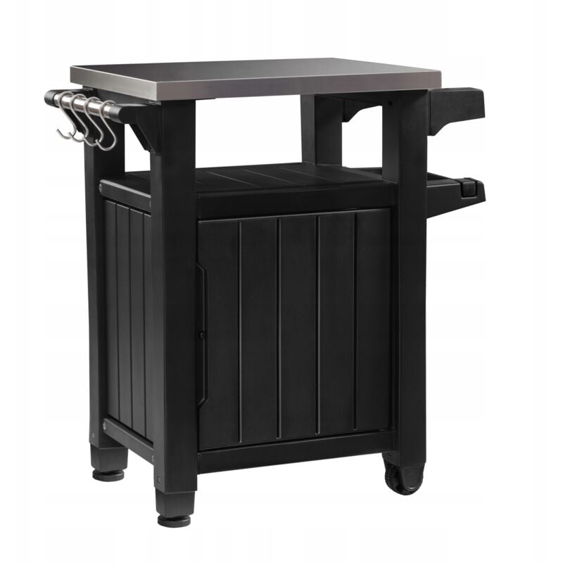 Keter Table de Jardin Grill Bar Rangement Graphite