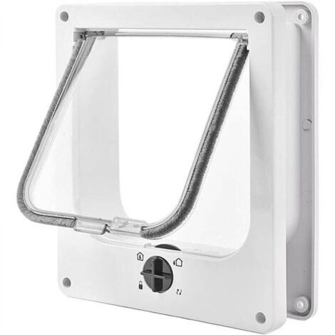 Chatière pour Chat Magnétique à 4 Voies pour Chats et Petit Chiens Facile à Installer 27x23.5cm