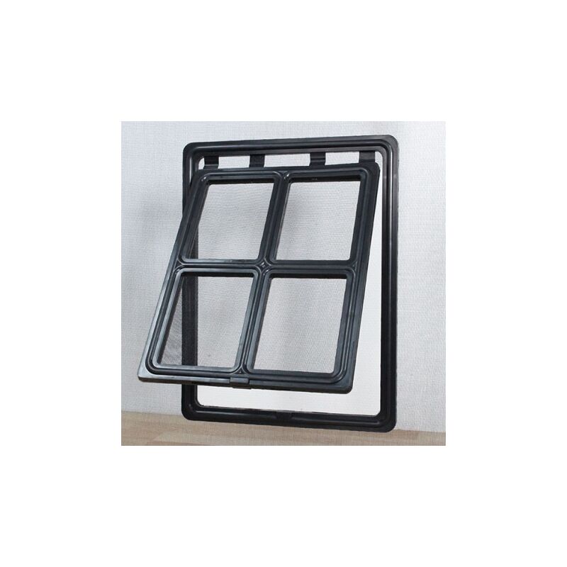 Volet Moustiquaire - Chatière pour moustiquaire de Porte ou Baie Vitrée avec verrouillage par loquet - Noir