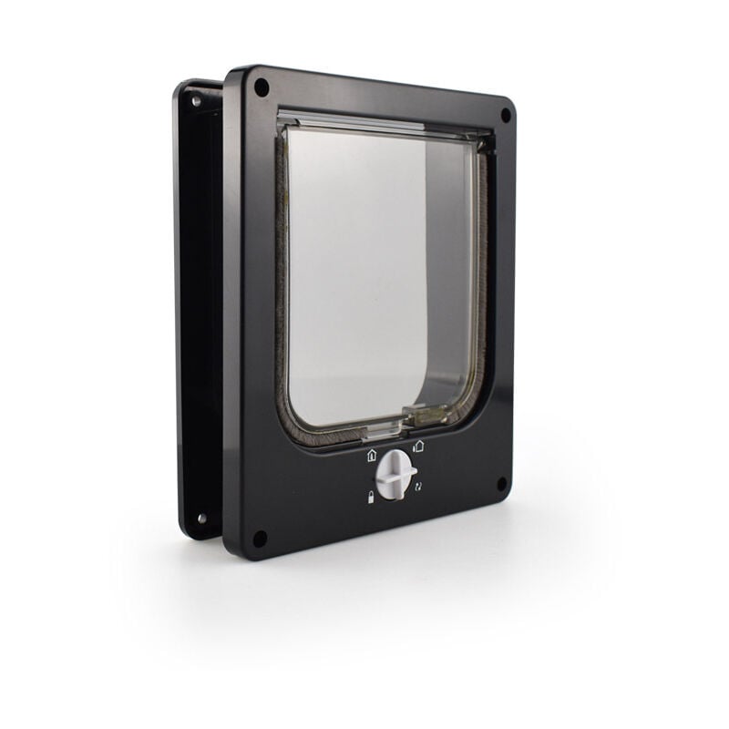 Chatières et portes manuelles, Chatière 4 Positions avec Tunnel pour Chat, Noir taille xl