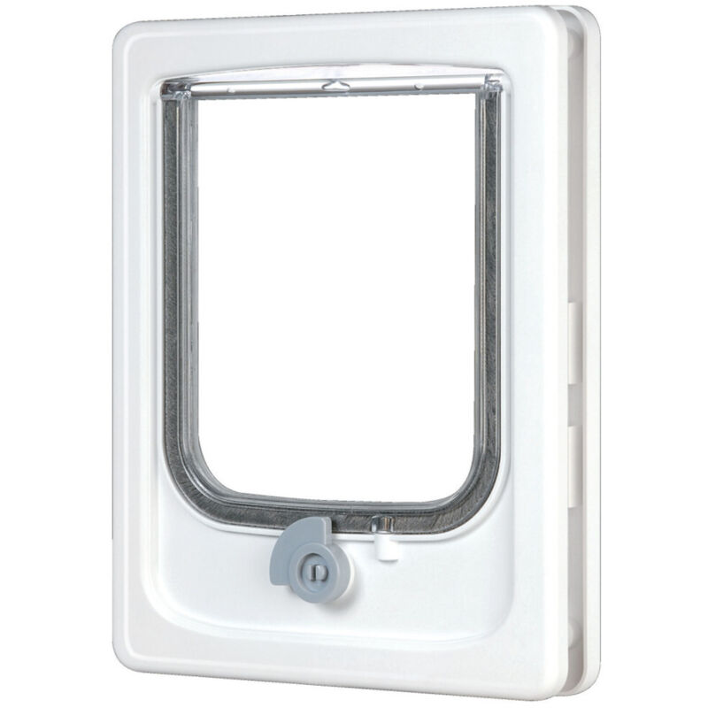 Chatière 2 positions blanc 19.8 x 25 cm pour chat Animallparadise