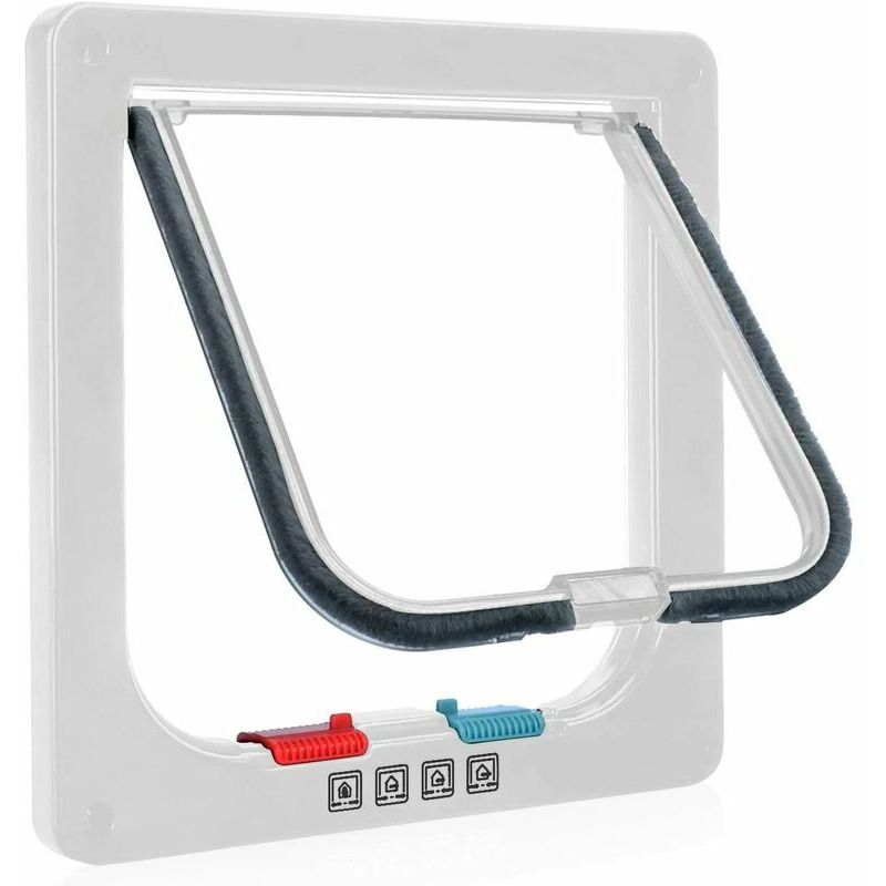 Chatière pour Chat, Verrouillage Manuel à 4 Voies, économe en énergie, Coupe-Froid, Pratique, Petit Chien, Facile à Installer et à Utiliser, Version