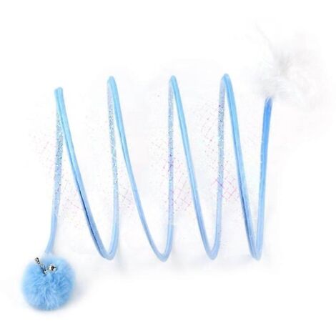 Chaton Jouet Souris Teaser, Tunnel Tube pour Chat, Grattoir Jouet Bleu - Petit Modèle