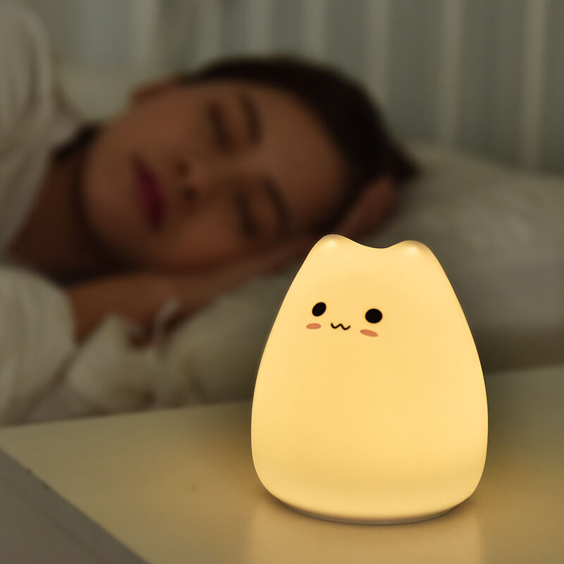 Chaton Veilleuse Bébé Avec Couleur 7 Couleurs Veilleuse Enfant Contrôle des Tactile Fonction Minuterie Lampe Enfant pour Enfant Bebe Deco Chambre