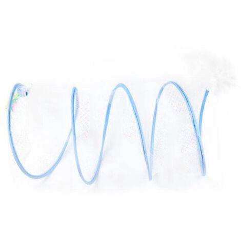 Chats jouet, teaser souris, tunnel pour chat, tube à griffer, jouet scratch bleu grand format, stimulation féline, activité ludique, accessoire chat.