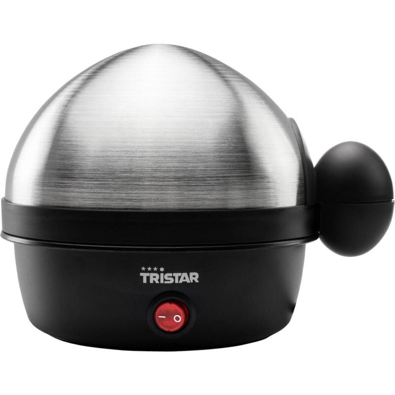 Tristar - EK-3076 Cuiseur à oeufs avec verre doseur, voyant lumineux acier inoxydable, noir