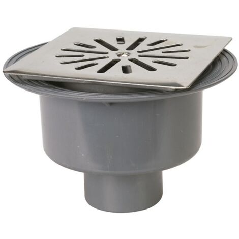 Chaudière à siphon extensible avec sortie verticale grille en acier inoxydable 125 x 125 - CREARPLAST