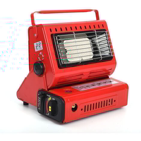 LITZEE Chauffage à gaz en céramique pour extérieur, tente, caravane, camping - Rouge