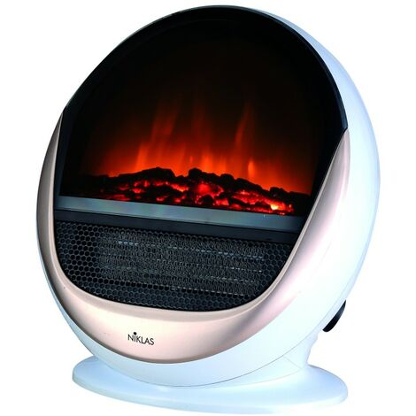 Chauffage appoint Cheminée electrique Niklas 1500W PARABOLE effet flamme vive 2 positions