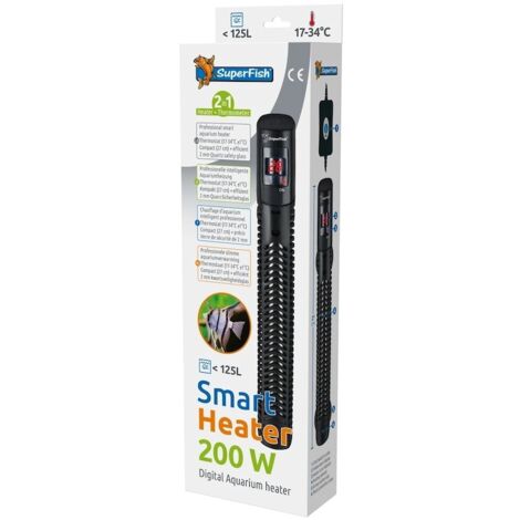 Chauffage Aquarium Superfish 200W : Qualité et Professionnel. Pour aquariums 125 litres