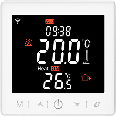 Chauffage au sol à eau WIFI Thermostat 3A avec application et commande vocale Écran LCD 3,5 pouces Thermostat programmable intelligent Verrouillage enfant Prévisions météo (Chauffage de l'eau 3A)