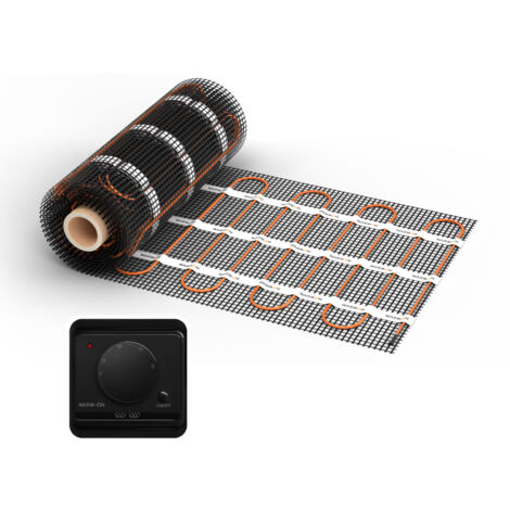 Chauffage au sol électrique pour carrelage WARMON CLASSIC 150 W/m² + Thermostat AC3082H analogique, noir - 3,5 m²