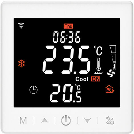 Chauffage au sol à eau WIFI Thermostat 3A avec application et commande vocale Écran LCD 3,5 pouces Thermostat programmable intelligent Verrouillage enfant Prévisions météo