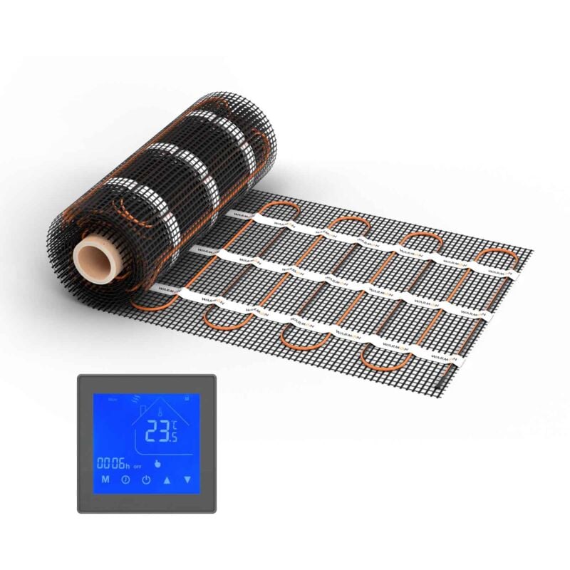 Chauffage au sol WARMON CLASSIC 150 W/m² avec thermostat MCS 450 tactile, noir - 2,5 m²