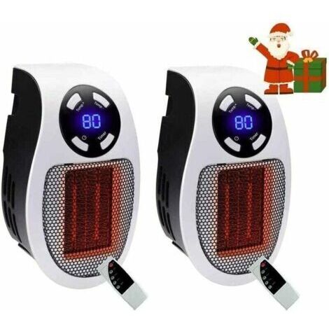 Chauffage céramique 500 W - Compact et silencieux - Avec minuterie et thermostat - Convient aux espaces de moins de 9 m²