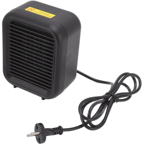 Chauffage d'air céramique 800W noir, design anti-basculement ABS, pour bureau et maison, prise UE 220-240V
